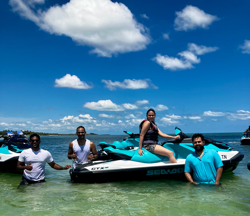 Team about to embark on jetski tour in Key West